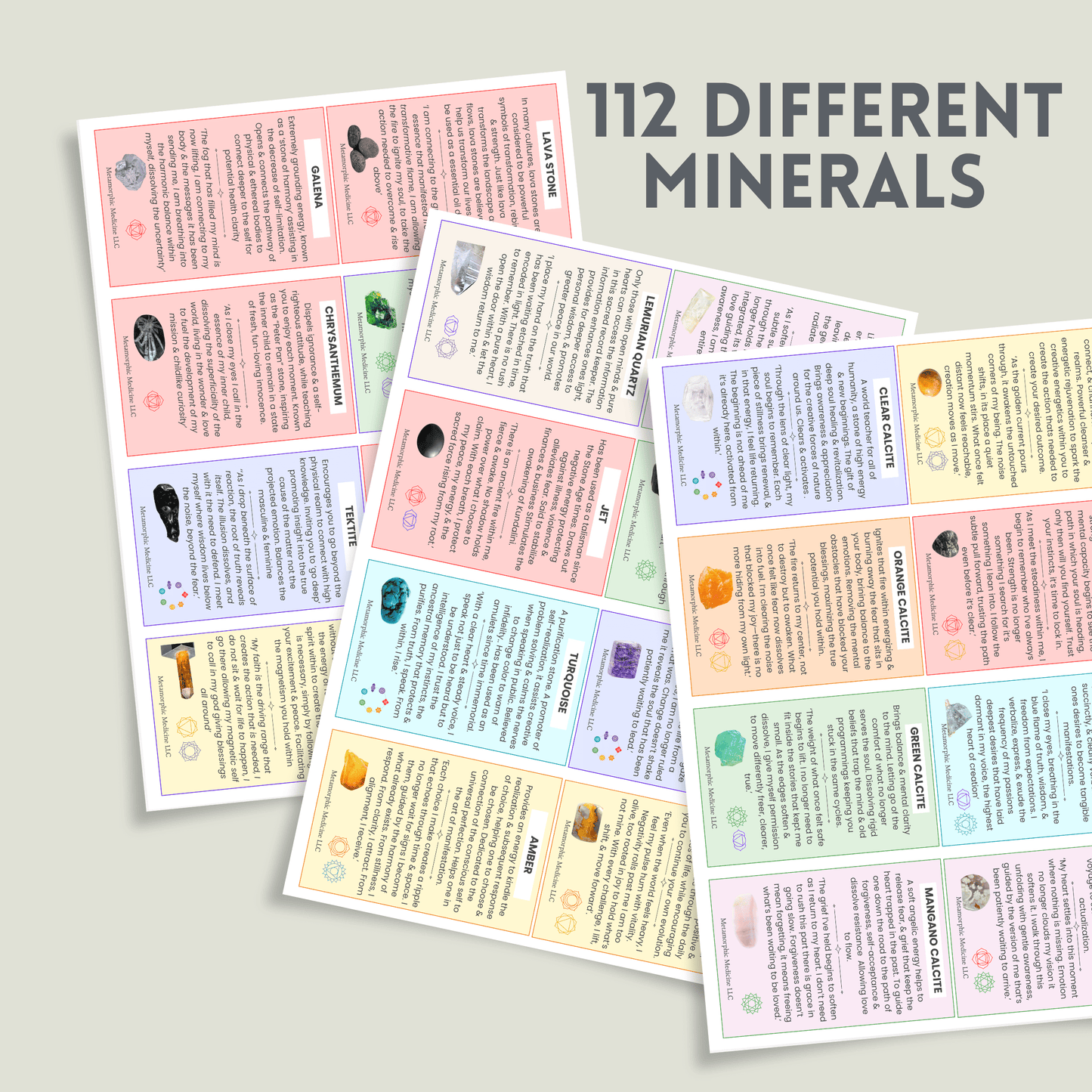 112 Crystal Information Cards