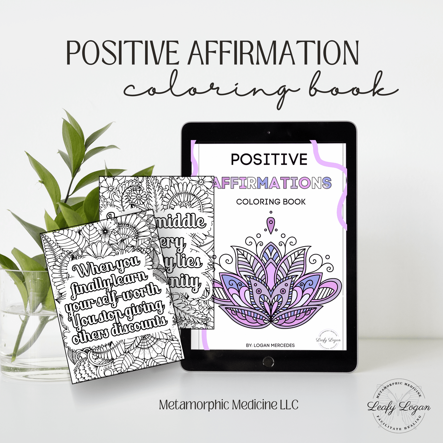 Affirmation Coloring Book - LeafyLogan