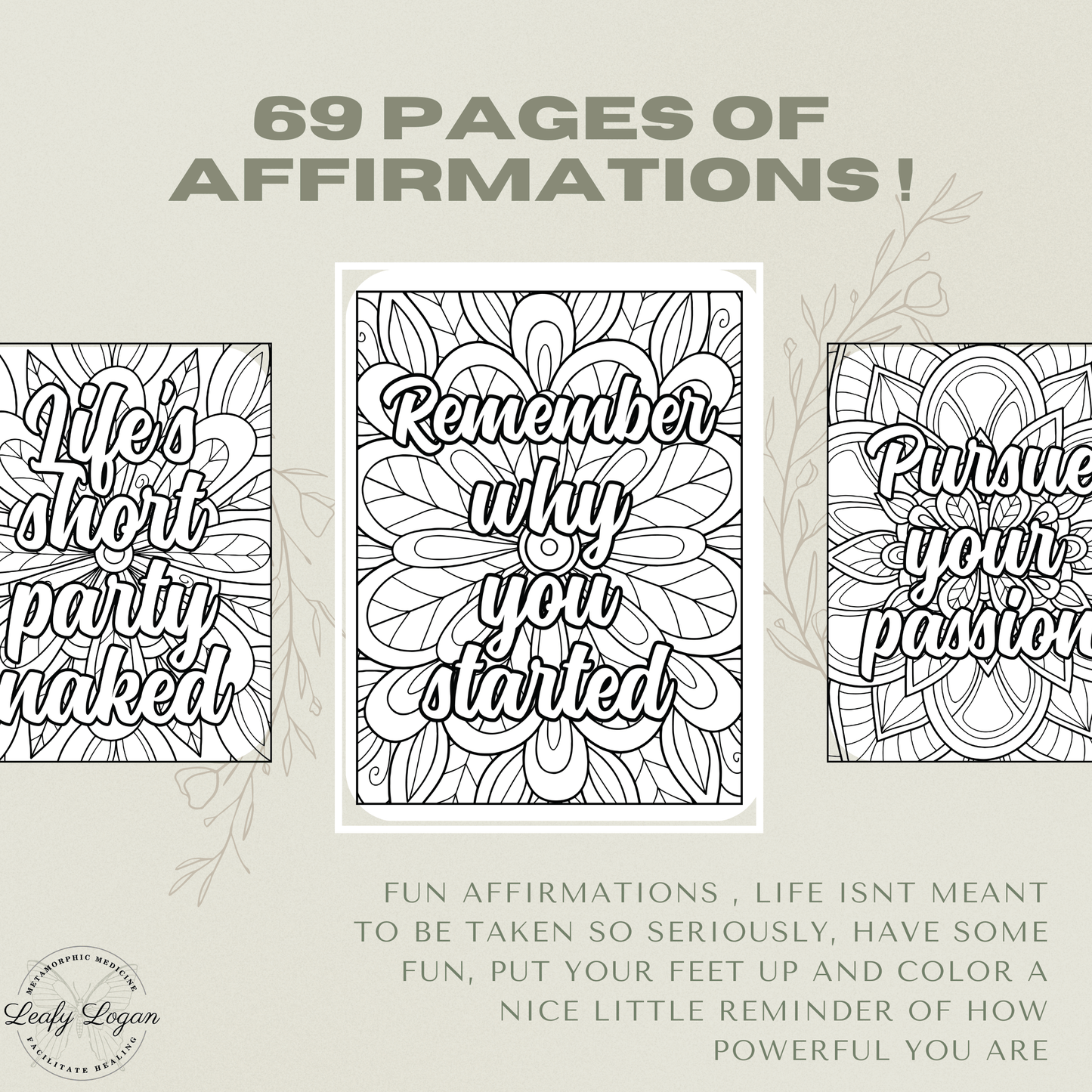 Affirmation Coloring Book - LeafyLogan