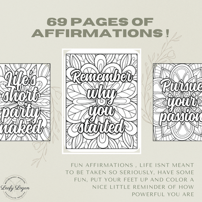 Affirmation Coloring Book - LeafyLogan