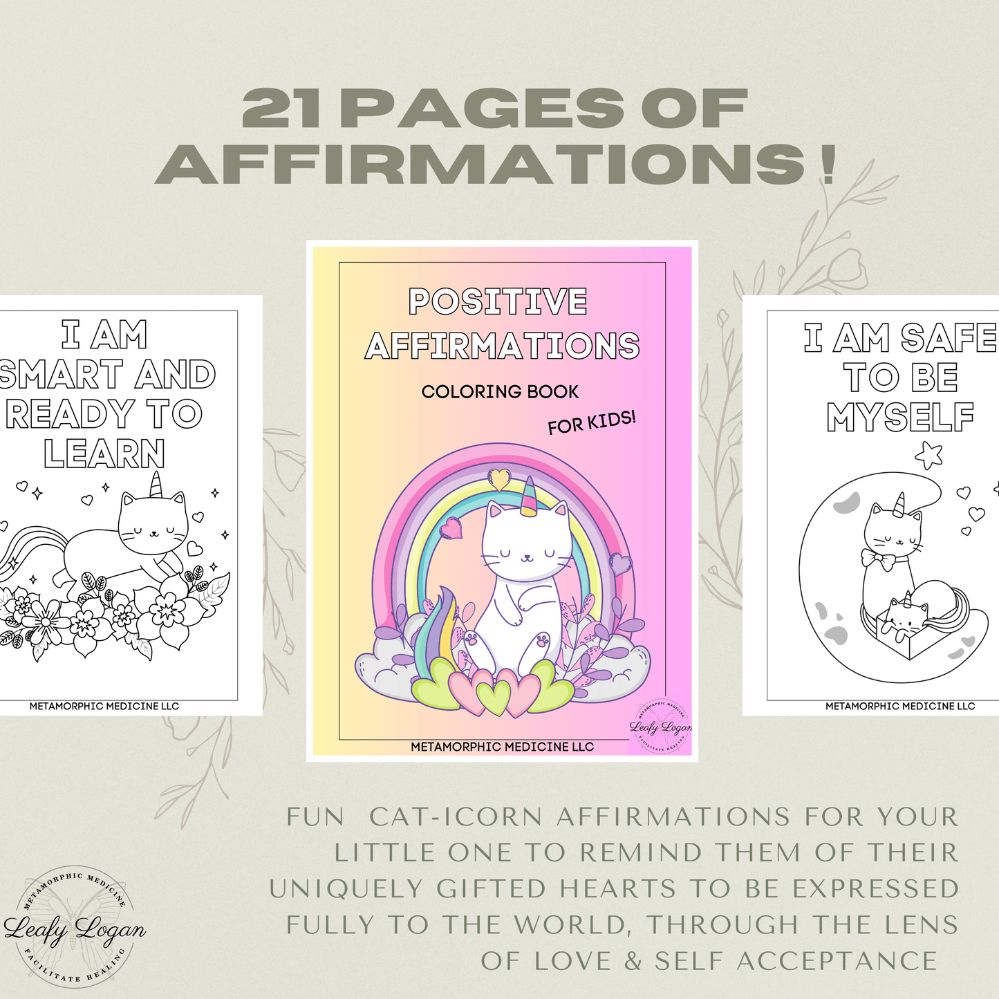 Affirmation Coloring Book for Kids! - LeafyLogan