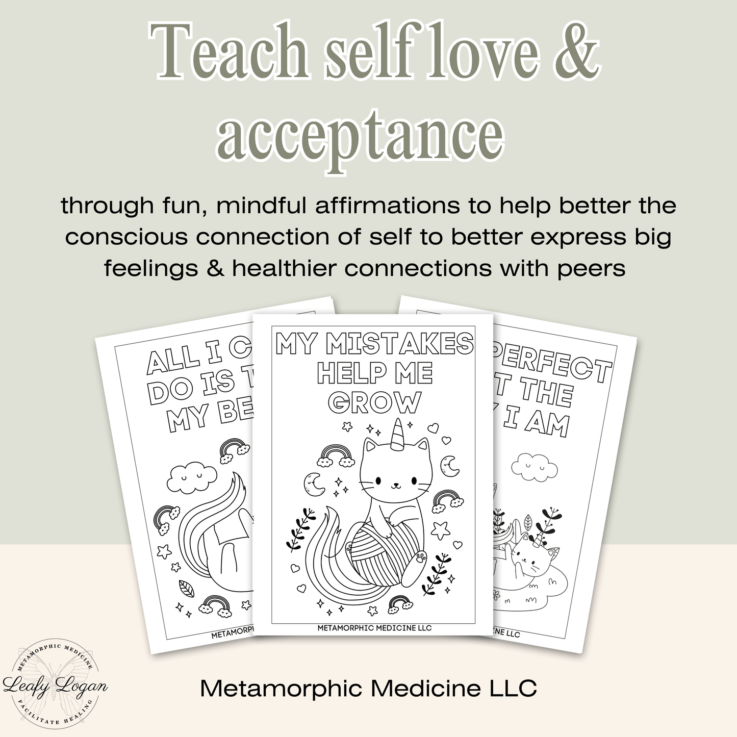 Affirmation Coloring Book for Kids! - LeafyLogan