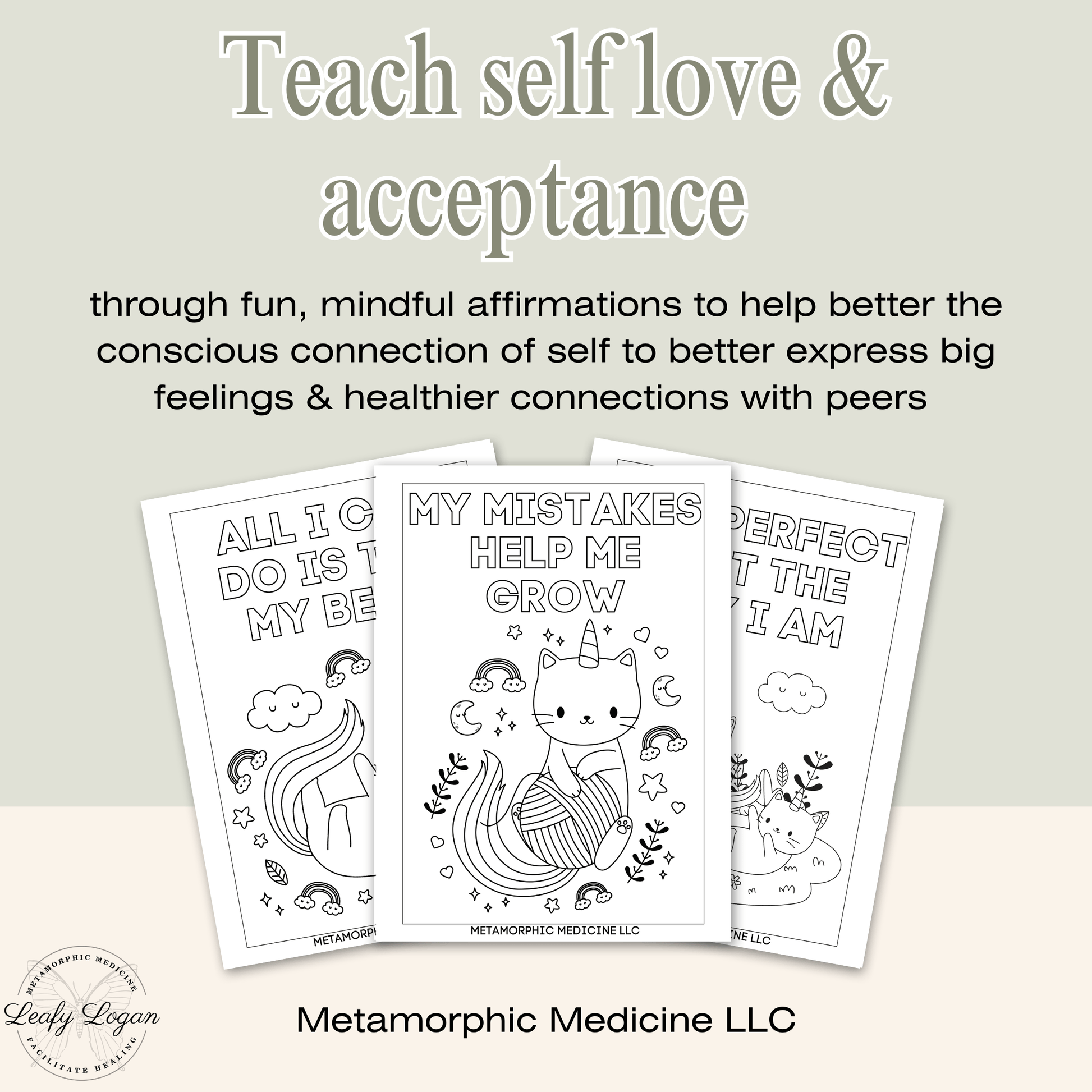 Affirmation Coloring Book for Kids! - LeafyLogan