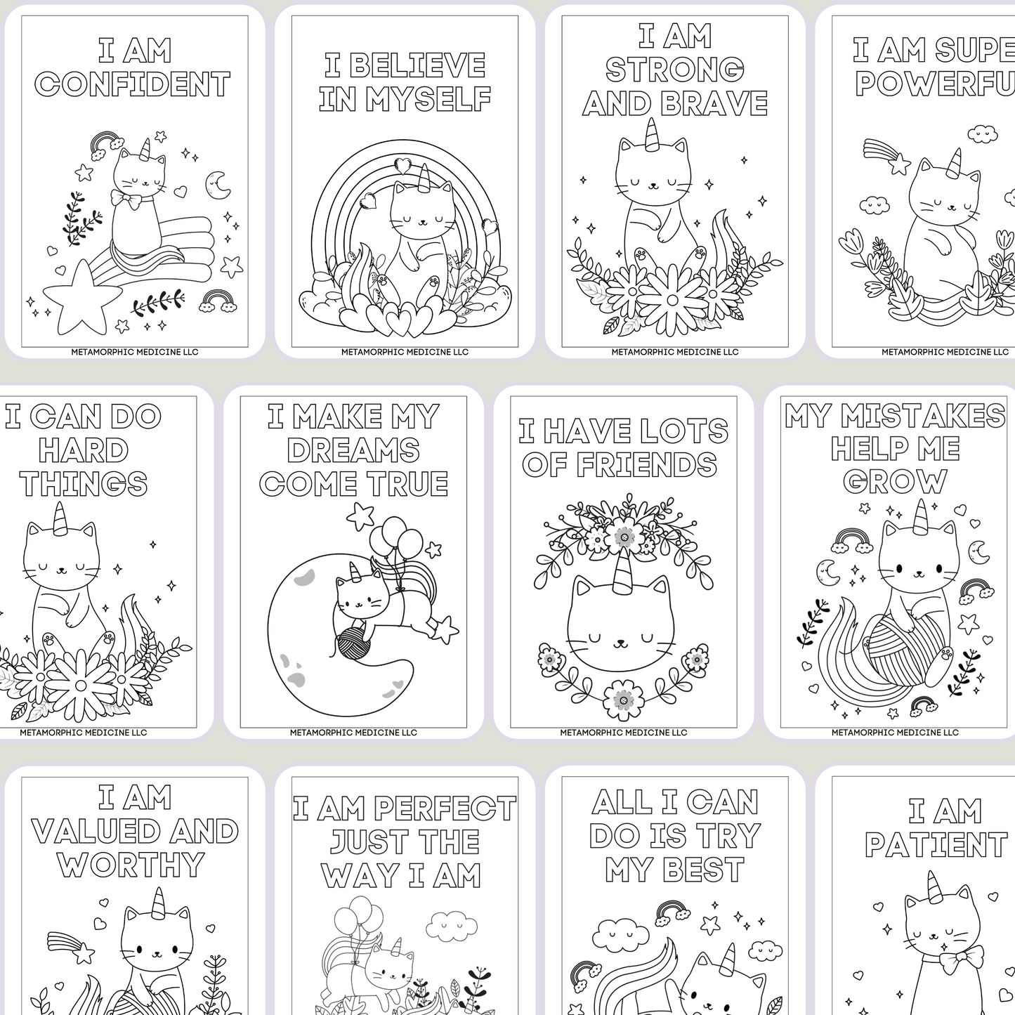 Affirmation Coloring Book for Kids! - LeafyLogan