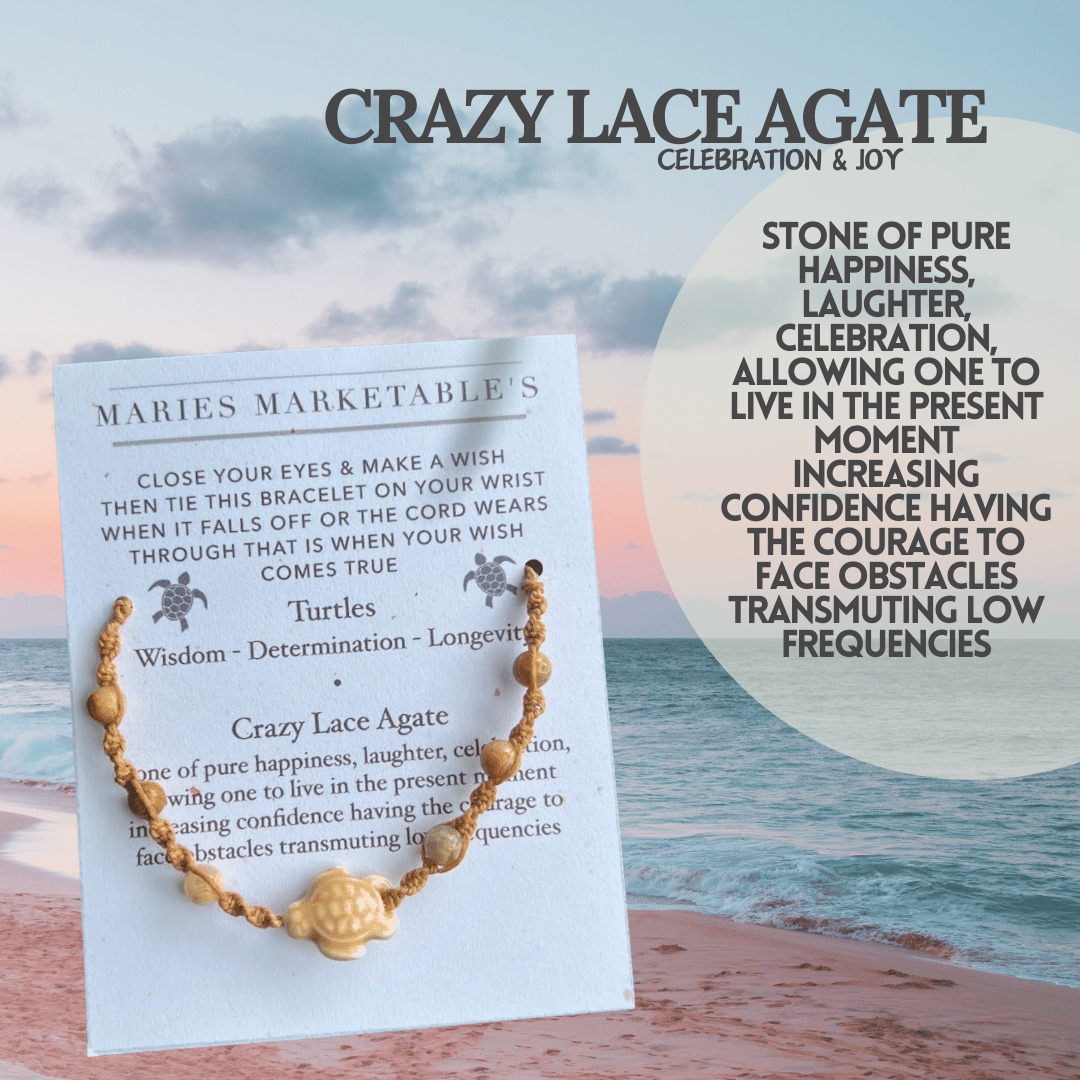 Crazy Lace Agate Wish Bracelet - LeafyLogan